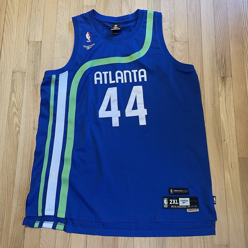Adidas NBA Atlanta Hawks Pistol Pete Maravich 44 Jersey Hardwood Classics XXL